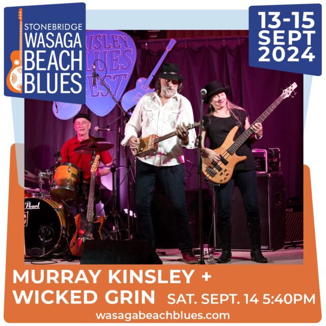 Murray Kinsley & Wicked Grin (Wicked Grin) won the Maple Blues Award for “Best New Group” in 2014 and Laura Greenberg is a two time Maple Blues Awards Bassist of the Year while Dave Tettmar is a two time British Blues Music Award winner. The act was a semi-finalist at the International Blues Challenge in Memphis, January 2019. And you can catch them on stage on September 14th.

For tickets and more festival information see the link in our bio. @stonebridgewasagabeachblues

 #bluesinthebeach #stonebridgewasagabeachblues #murraykinsleyandwickedgrin 
Experience Simcoe County #experiencesimcoecounty 
#lmtconnection
#thesoulmotivators
#garnettacromwell
#johnfinley
#jeffrogers
#themikemccarthyband
#queenpepper
#murraykinsleywickedgrin
#paulreddick
#mrmdandtheauralexciters
#fogbluesandbrassband
#mars
#rickrobichaud
#voodoopawnshop
#stevemarriner
#erinmccallum
#thesmokewagonbluesband
#sandrabouza