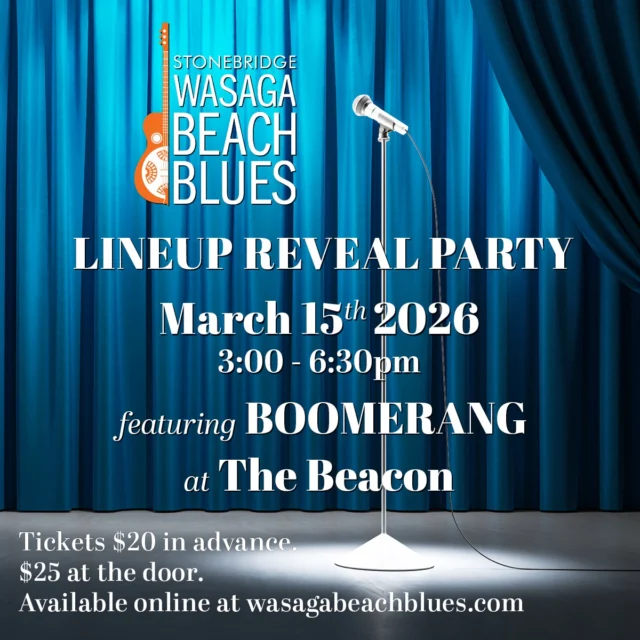 We're having a PARTY! Join us on Sunday, March 15th, 3-6:30pm at The Beacon Restaurant  where we'll reveal the LINEUP for this year's Stonebridge Wasaga Beach Blues. There'll be live music from BOOMERANG, merch and all the good vibes The Beacon and a room full of Blues Fans has to offer. See you there!😎

Tickets are $20 and available online. See the link in our bio. 

#boomerangband #bluesinthebeach #dancingatthebeacon
