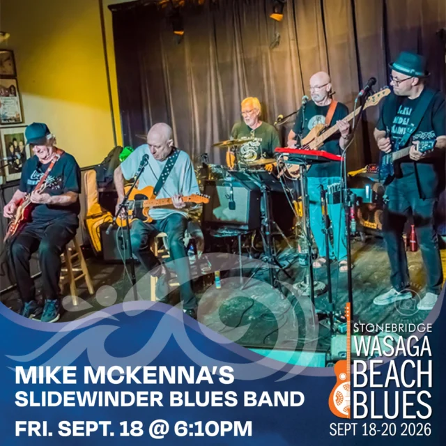 The Slidewinder Blues Band  is a long-running Toronto-based ensemble led by legendary Canadian guitarist Mike McKenna. Their repertoire heavily features tracks from the 1969 landmark album Stink by McKenna Mendelson Mainline, alongside classic Chicago blues covers (e.g., Muddy Waters, Paul Butterfield) and new originals.

Get your tickets today and we'll see you there! 😎🌊 See the link in our bio.

#liuna183 #bluesfestivalguide #bluesinthebeach #explorewasagabeach #experiencesimcoecounty #royallepagenorth #stonebridgetowncentre #slidewinderbluesband