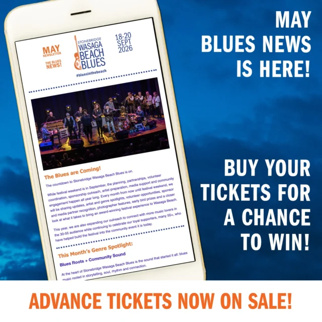 Our May newsletter is FULL of volunteer profiles, chances to win, an event announcement and much more. Make sure to give it a read so you don't miss out! See you at the festival. 😎🌊

To read the newsletter, see the link our bio.

#stonebridgewasagabeachblues #bluesinthebeach #yayitsmay #wildwingwasagabeach #beachbooster  #backtothebeach