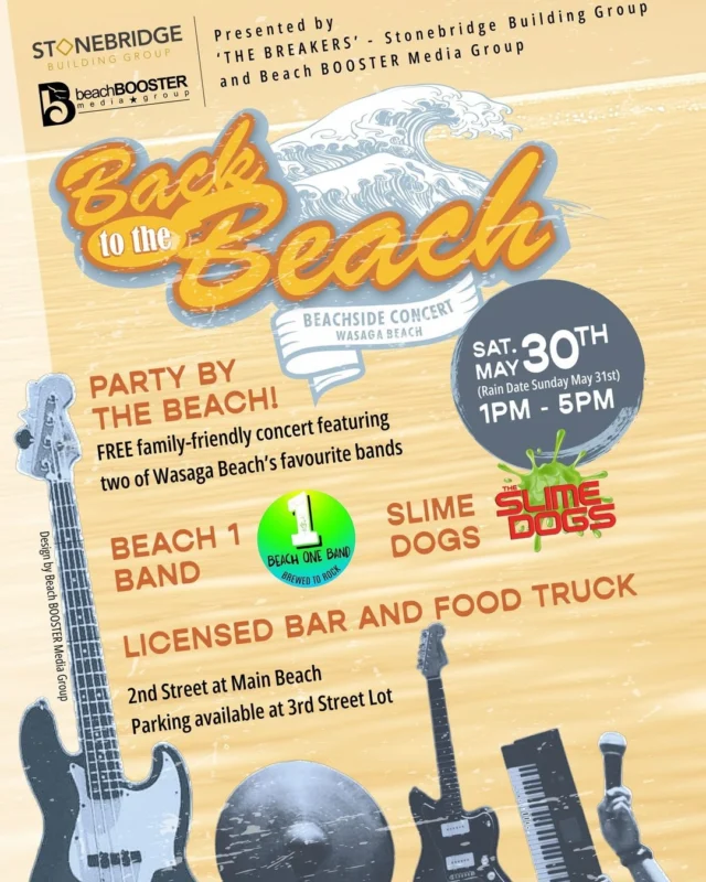 Mark your calendar, BIG PARTY at The Beach is May 30th! That's THIS WEEKEND.
Let's kick off the month of June and SUMMER with community FUN at the Main Beach! ⛱

 https://www.facebook.com/share/1CwHEkssxx/

Stonebridge Building Group Beach Booster Media Group @wildwing_wasagabeach Osmow's #wasagabeachbrewingco
