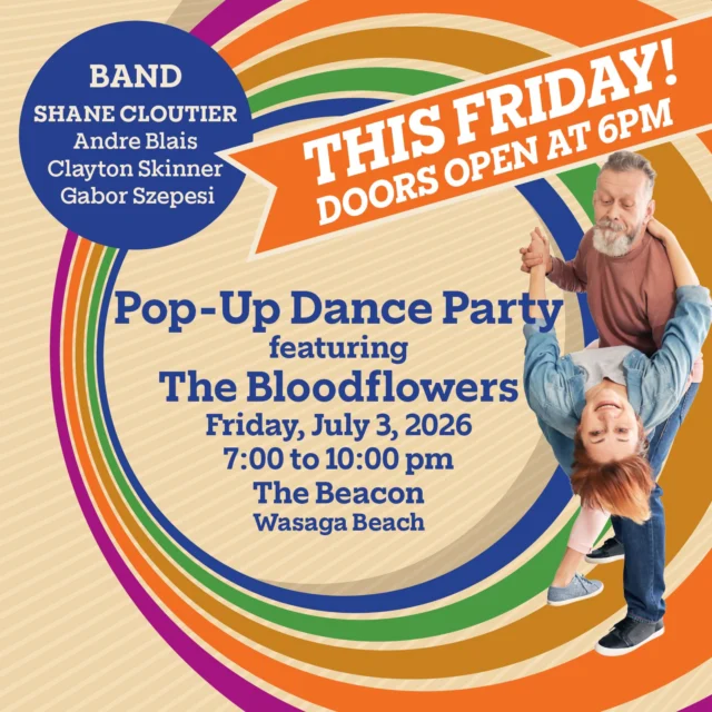 Doors OPEN at 6pm. Join us at The Beacon Restaurant on Friday, July 3rd, 7-10pm for a night of live music featuring The Bloodflowers (Shane Cloutier , Andre Blais, Clayton Skinner and Gabor Szepesi. Tickets are $25 per person, available online or at the door, while supplies last. 

For  tickets, see the link in our bio.

#bluesinthebeach #thebloodflowers #popupdanceparty #shanecloutier