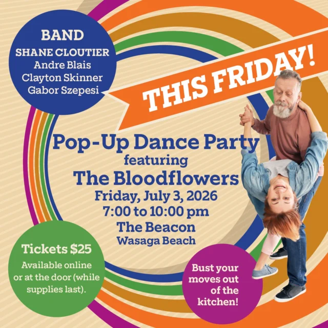 We're having a party THIS FRIDAY! And you're invited. Put on your dancing shoes, bust your moves out of the kitchen and join us at The Beacon Restaurant on Friday, July 3rd, 7-10pm for a night of live music featuring The Bloodflowers (Shane Cloutier , Andre Blais, Clayton Skinner and Gabor Szepesi. Tickets are $25 per person, available online or at the door, while supplies last. 

For tickets, see the link in our bio.

#bluesinthebeach #thebloodflowers #popupdanceparty