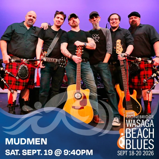 The music of Mudmen Celtic Rock Band  is self-described as an "East Coast Kitchen Party with electric guitars." Formed in 1998 by bagpiping brothers Robby and Sandy Campbell, the band is widely recognized as "Canada’s Celtic Rock Warriors." If you took a traditional Highland games festival, moved it into a gritty rock club, and cranked the amplifiers up to eleven, you would get the sound of the Mudmen. It's working-class, unapologetic, and fiercely fun music.

Get your tickets today and we'll see you there!  For tickets and more, see the link in our bio.😎🌊

#liuna183 #bluesfestivalguide #bluesinthebeach #explorewasagabeach #experiencesimcoecounty #royallepagenorth #stonebridgetowncentre #bringhomethewin #mudmen