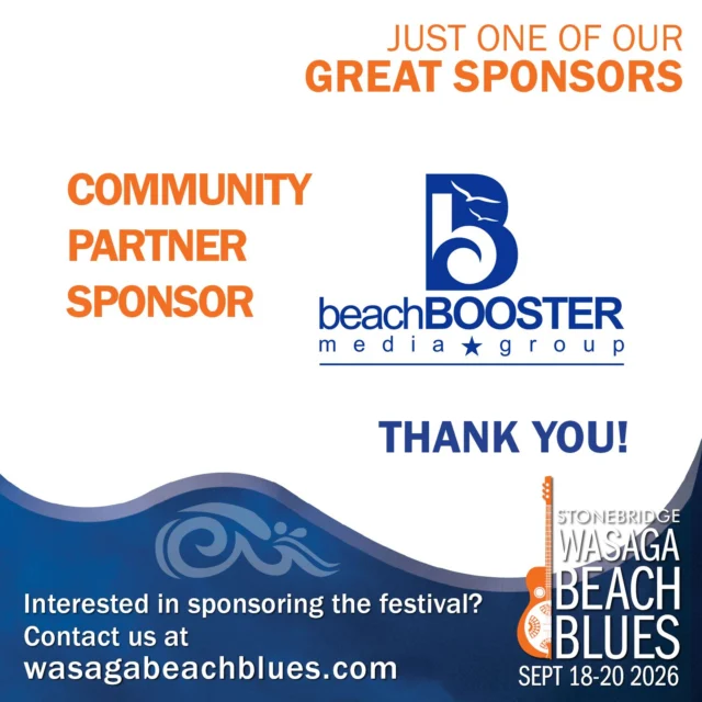 A GREAT festival needs GREAT bands, GREAT fans and GREAT sponsors. Here is our fabulous Community Partner Sponsor:. Beach Booster Media Group . THANK YOU!  We couldn't do it without you getting the word out and supporting this event.😎🌊

If you're interested in becoming a sponsor, see the link in our bio.

#bringhomethewin #stonebridgewasagabeachblues #bluesinthebeach #greatsponsor #beachboosster