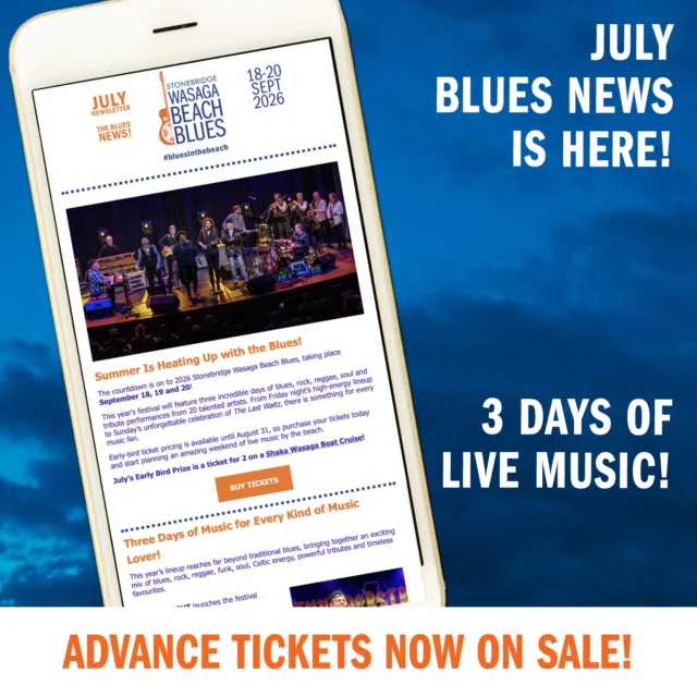 OurJULYnewsletter is HERE. Make sure to give it a read so you don't miss out! See you at the festival. 😎🌊

To see the newsletter, see the link in our bio.

#stonebridgewasagabeachblues #bluesinthebeach 
OLG Experience Simcoe County Royal LePage Locations North @liuna183