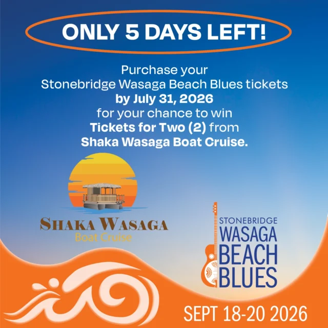 Early Bird Ticket purchasers have a chance to win tickets for two (2) on a boat cruise generously donated by @shakawasaga .

Don't miss out. Get your tickets by July 31, 2026 for your chance to win!😎🌊

For tickets and more, visit the link in our bio.

 #helloblueslovers #bluesinthebeach #shakawasagaboatcruise