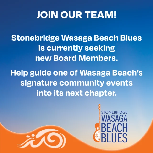 Great festivals don’t just happen. Behind the music, the crowds and the energy is a team of people who care about their community and want to make a difference.

Stonebridge Wasaga Beach Blues is looking for new Board members to help guide the festival into its next chapter. We’re looking for community-minded people who bring leadership, ideas, good judgment and a collaborative spirit to the table.

Experience in areas such as business, governance, nonprofit leadership, tourism, events, sponsorship, municipal relations, arts and culture or volunteer leadership would be an asset. You don’t have to be a music expert. 🎸  Interested in making an impact? Learn more and apply today.

https://wasagabeachblues.com/board-positions/

#WasagaBeachBlues #CommunityLeadership #BoardOpportunity #VolunteerLeadership #bluesinthebeach