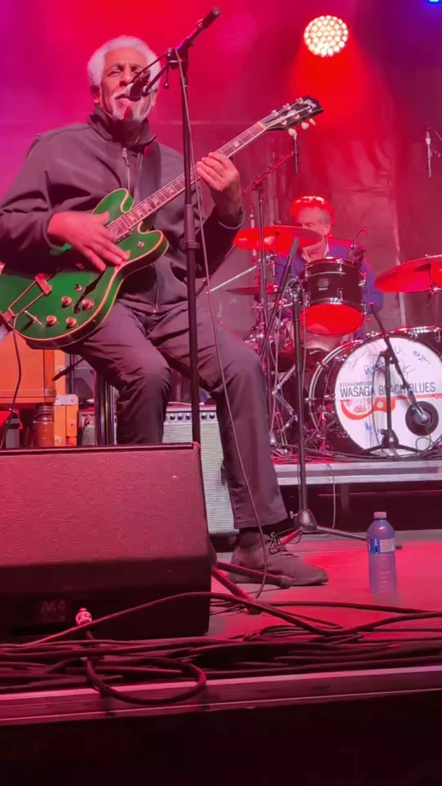 The funkateers LMT Connection are on the stage and sounding cool.
 #bluesinthebeach🔥
