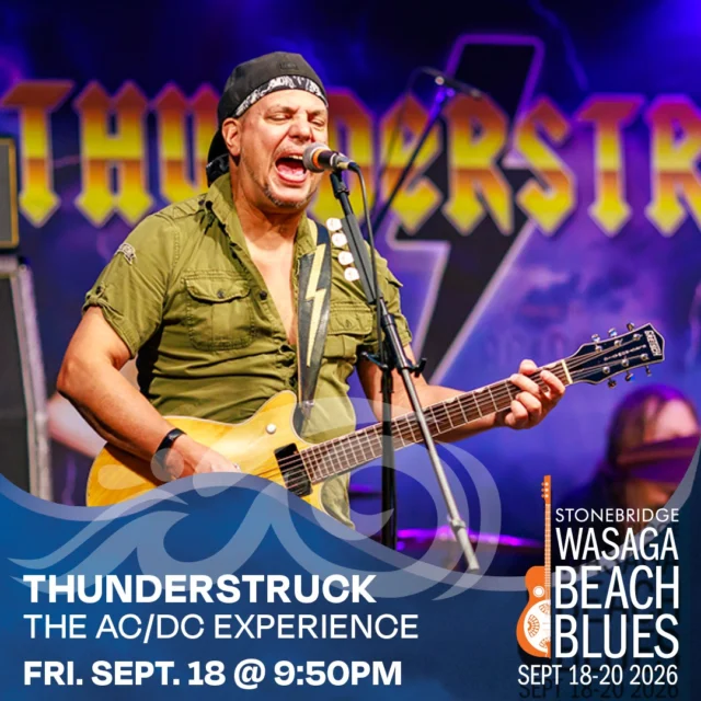 Powering a fabulous Friday night it's Vancouver's Thunderstruck - AC/DC Tribute. Get ready to rock!😎

#bluesinthebeach
#stonebridgewasagabeachblues
#stonebridgetowncentre
#cdnheritage
#experiencesimcoecounty